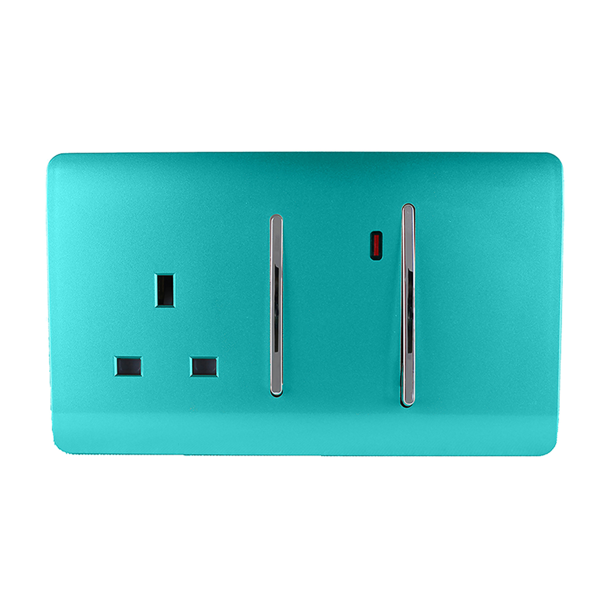 ART-WHS213BT  45A Double Pole Switch With Socket & Neon Bright Teal